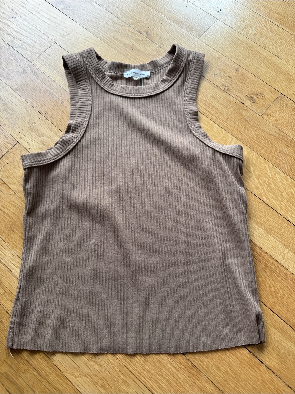 Mimosa Ribbed Tank Top in Brown — Casual Women's Sleeveless Top